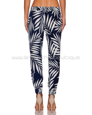Monrow Palm Print Crepe Pant